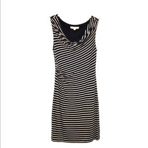 Loft black and white striped sleeves dress.